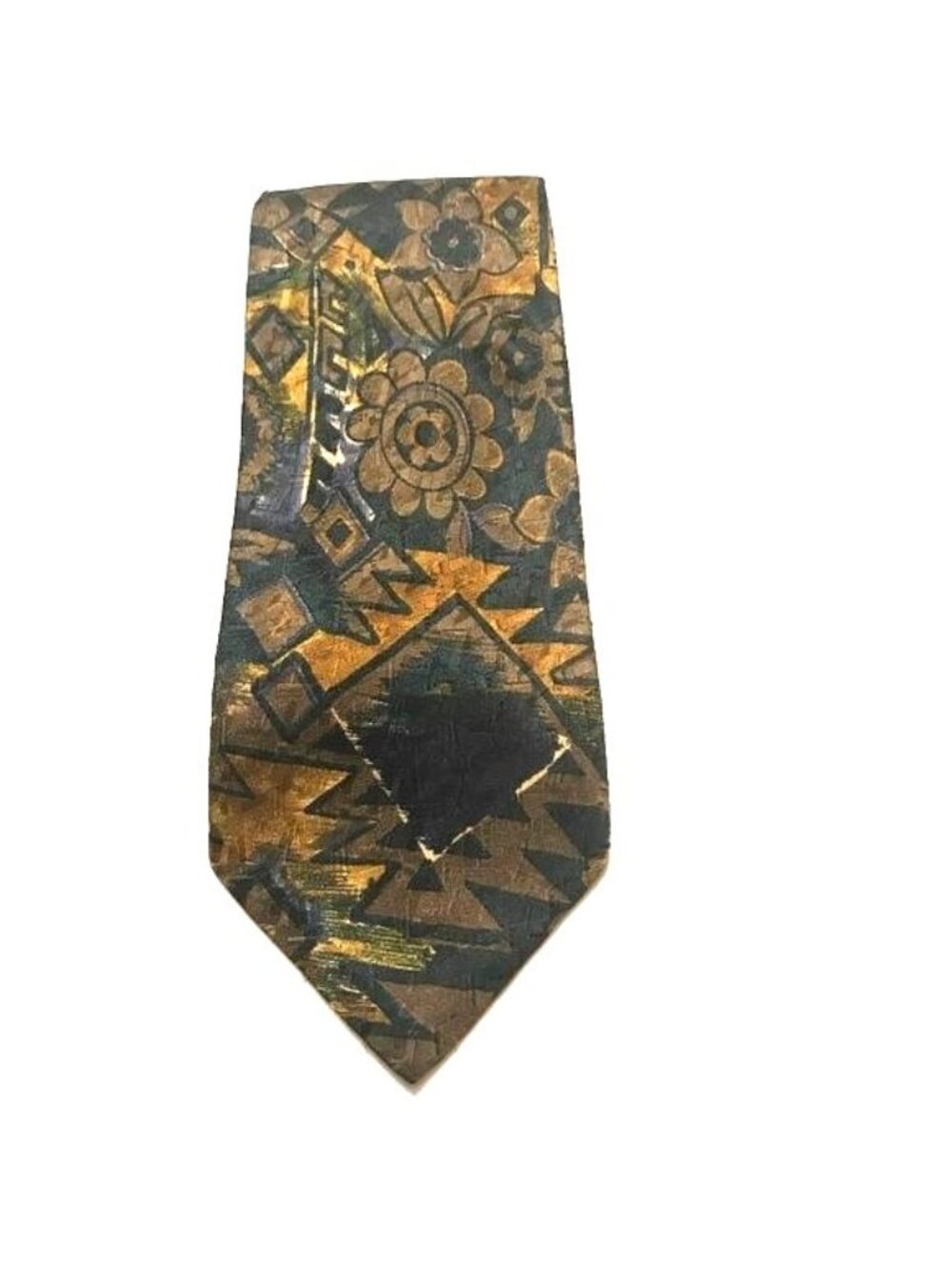Vintage Bolgheri Classic Men's Silk Tie Multicolor Abstract Design 90s Retro 57"